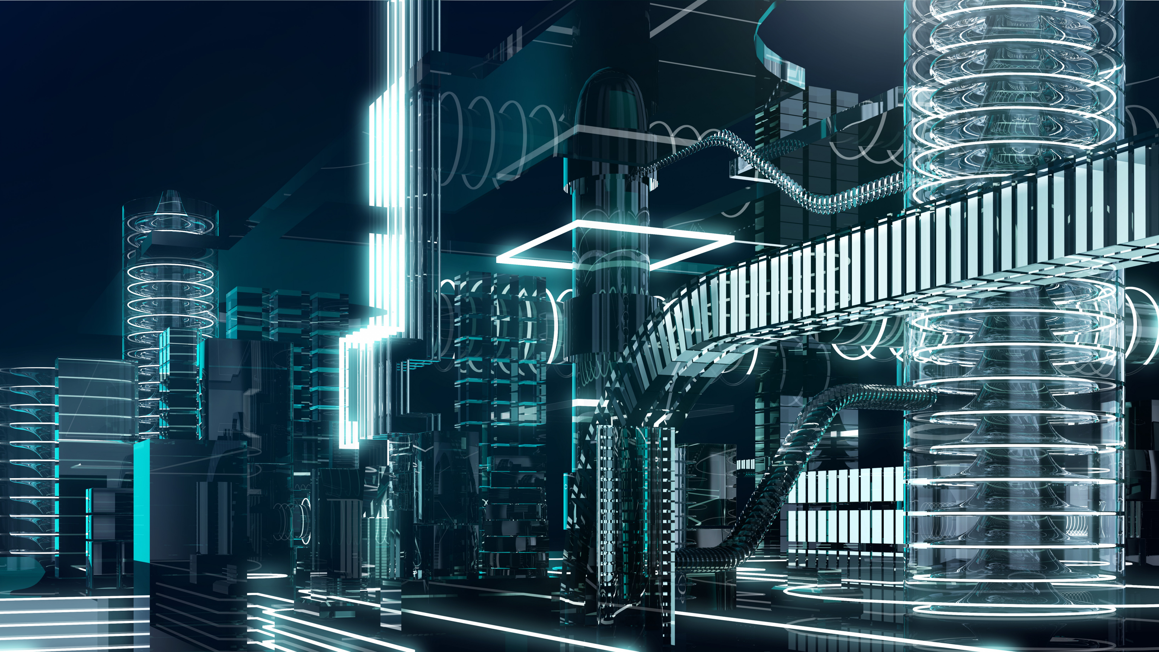 Обои windows 10, метрополия, синий, городской район, городской пейзаж в разрешении 3840x2160