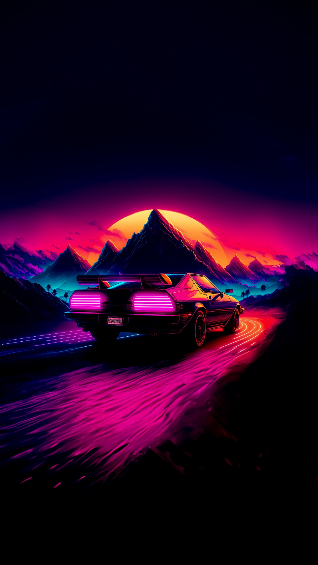 Обои городской автомобиль, легковые автомобили, A-сегмента, автомобильное освещение, пурпур в разрешении 1080x1920