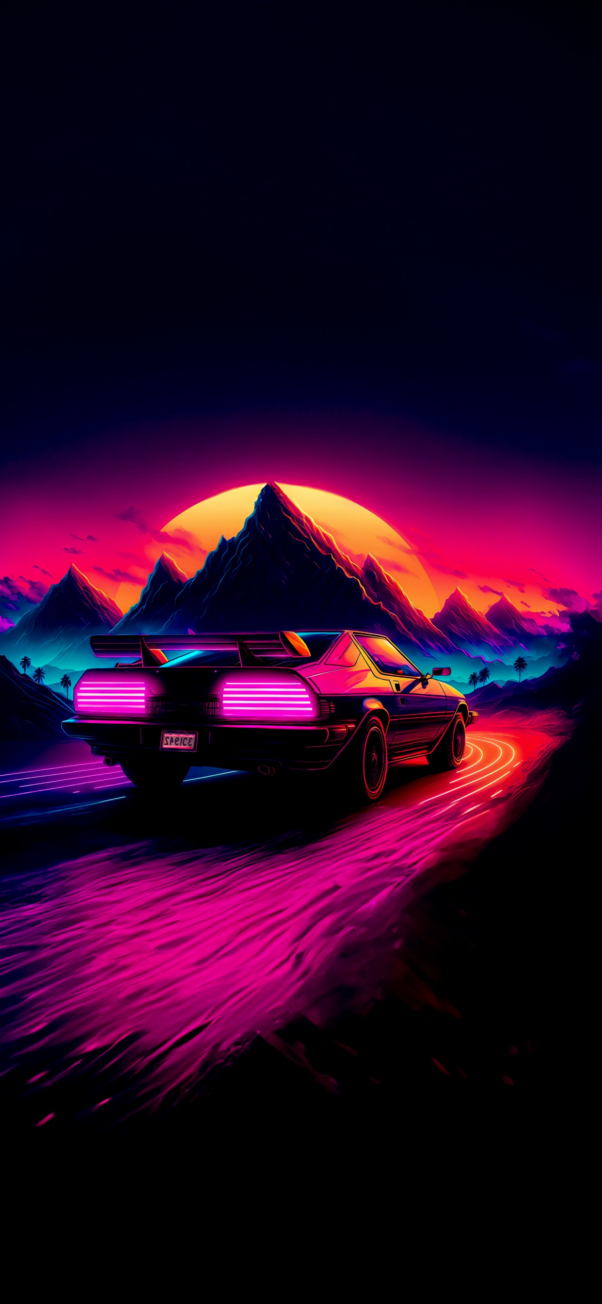 Обои городской автомобиль, легковые автомобили, A-сегмента, автомобильное освещение, пурпур в разрешении 1242x2688