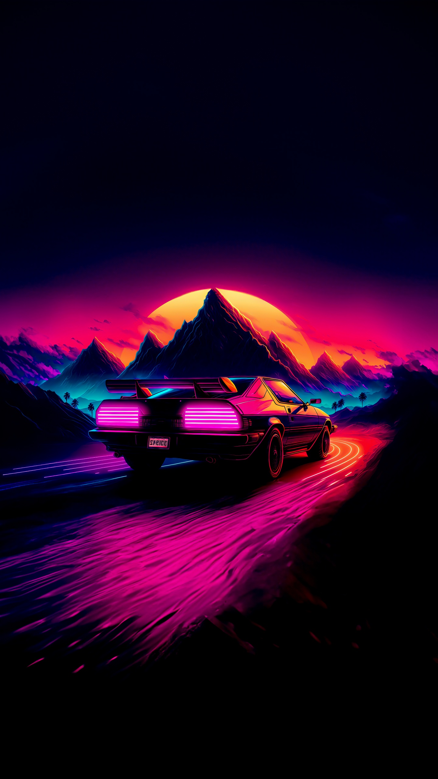 Обои городской автомобиль, легковые автомобили, A-сегмента, автомобильное освещение, пурпур в разрешении 1440x2560