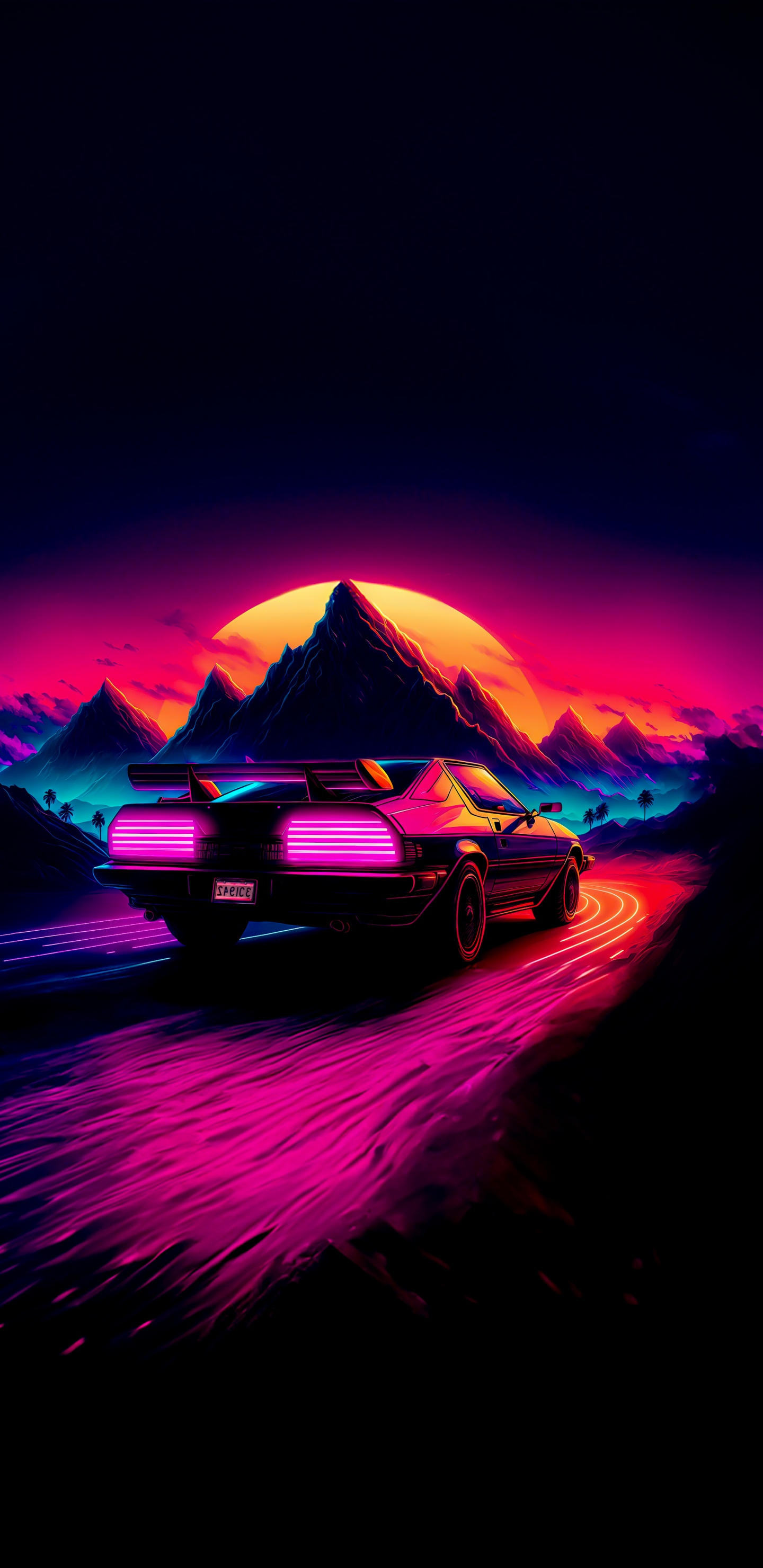 Обои городской автомобиль, легковые автомобили, A-сегмента, автомобильное освещение, пурпур в разрешении 1440x2960