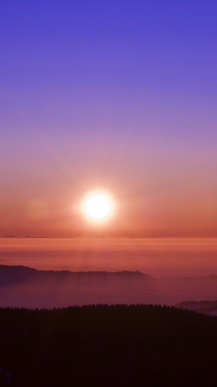 Обои закат, вечер, рассвет, восход солнца, горизонт в разрешении 750x1334