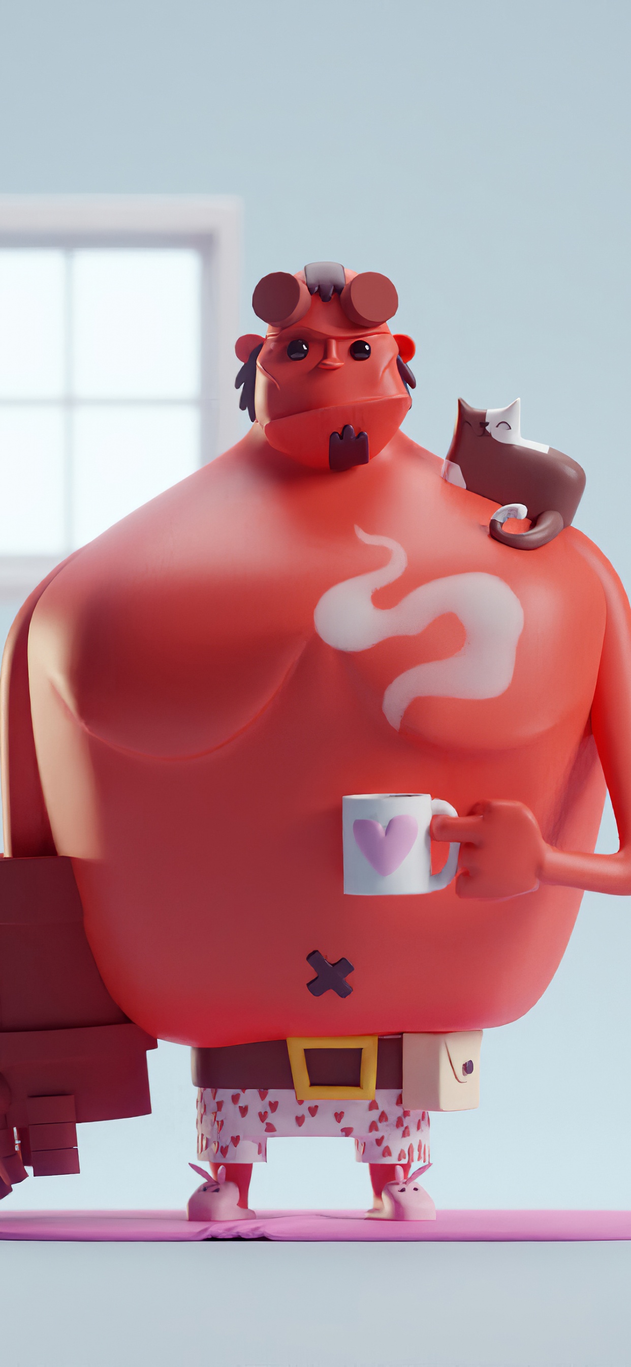 Обои дизайн, красный цвет, розовый, сустав, орган в разрешении 1242x2688