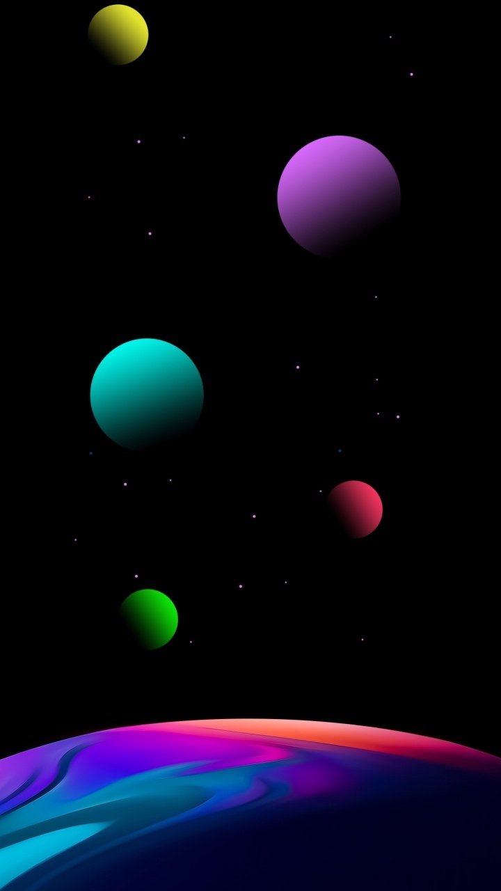 Обои атмосфера, семь хрустальных шаров, свет, природа, черный в разрешении 720x1280