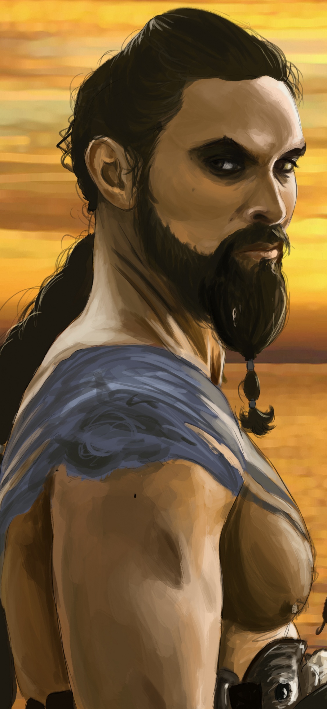 Обои арт, человек, пейзаж, анимация, вымышленный персонаж в разрешении 1125x2436