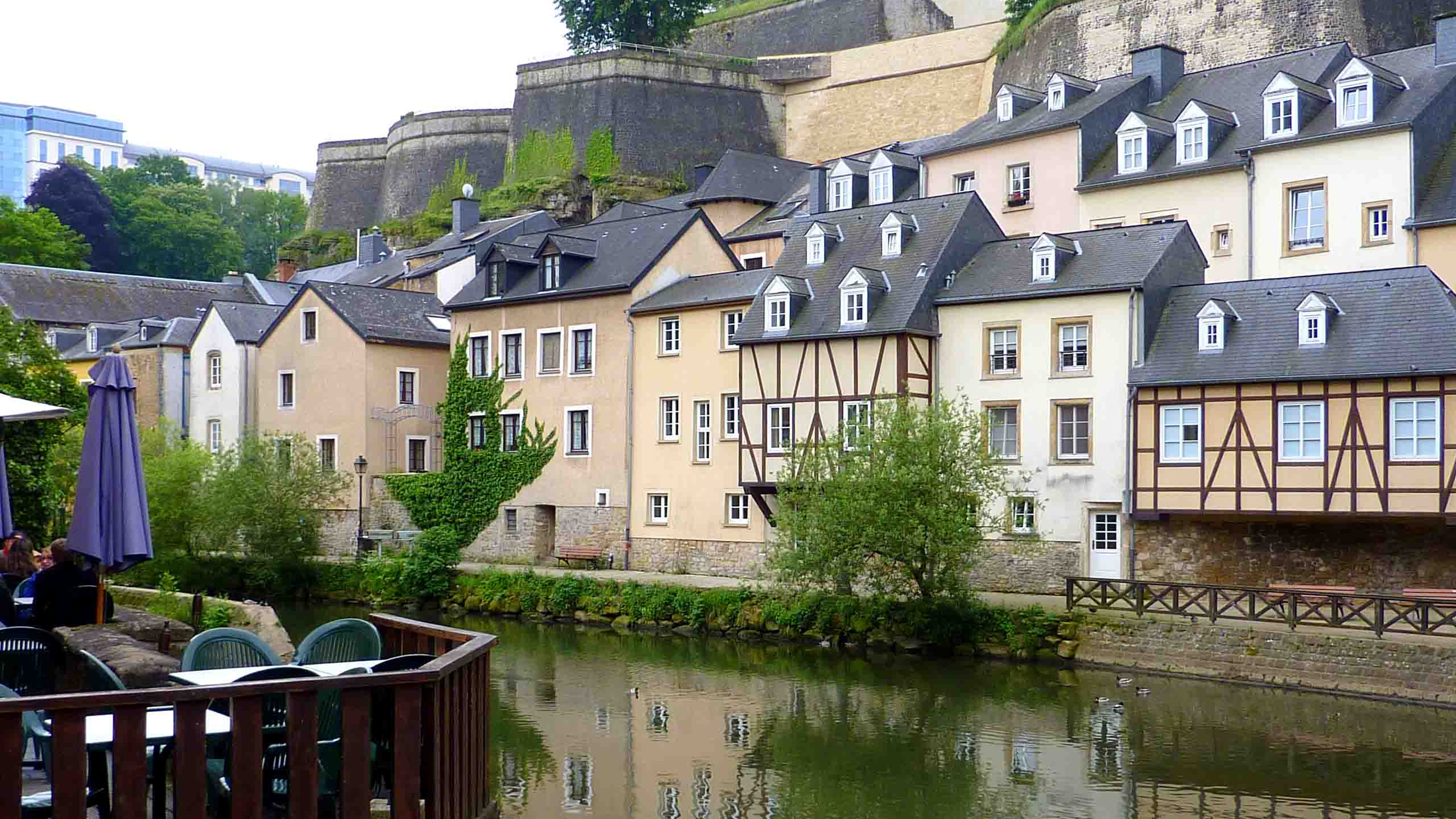 Обои водоток, канал, водный путь, городок, реки в разрешении 2560x1440