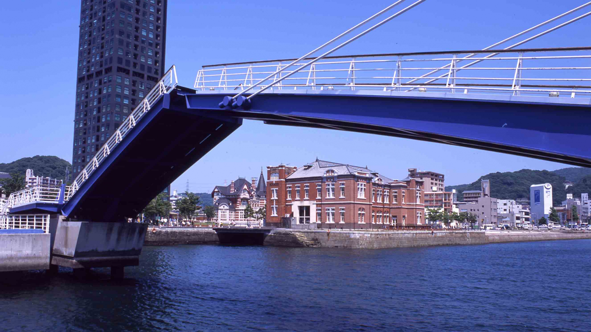 Обои перевозка воды, Станции Кокура, путешествие, мост, воздушная линия в разрешении 1920x1080