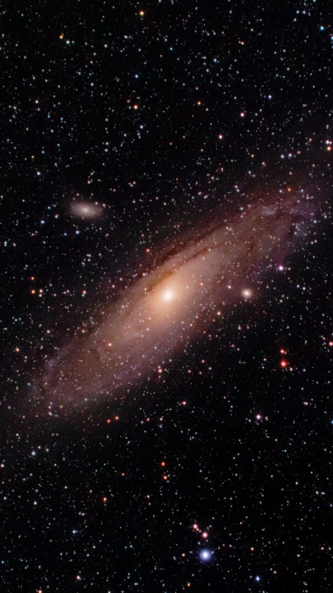 Обои Галактика Андромеды, Млечный Путь, Астрономия, спиральная Галактика, коричневый цвет в разрешении 1080x1920