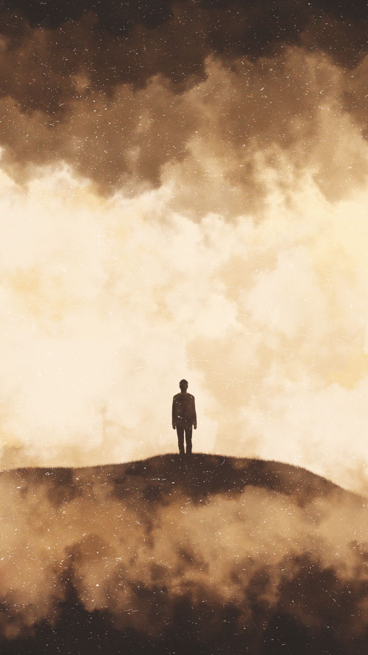 Обои атмосфера, облако, акварельные краски, живопись, визуальное искусство в разрешении 750x1334