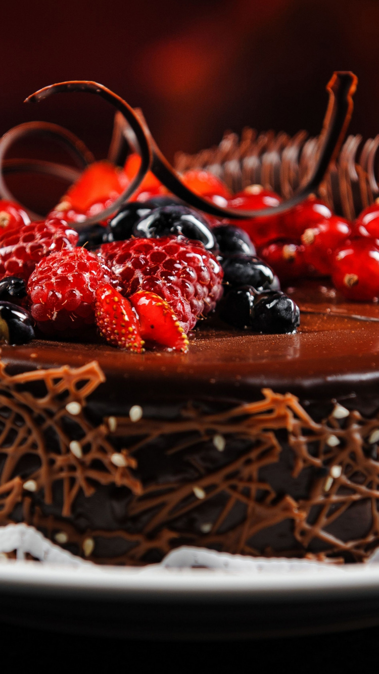 Обои шоколадный торт, пекарня, мусс, тирамису, праздничный торт в разрешении 750x1334