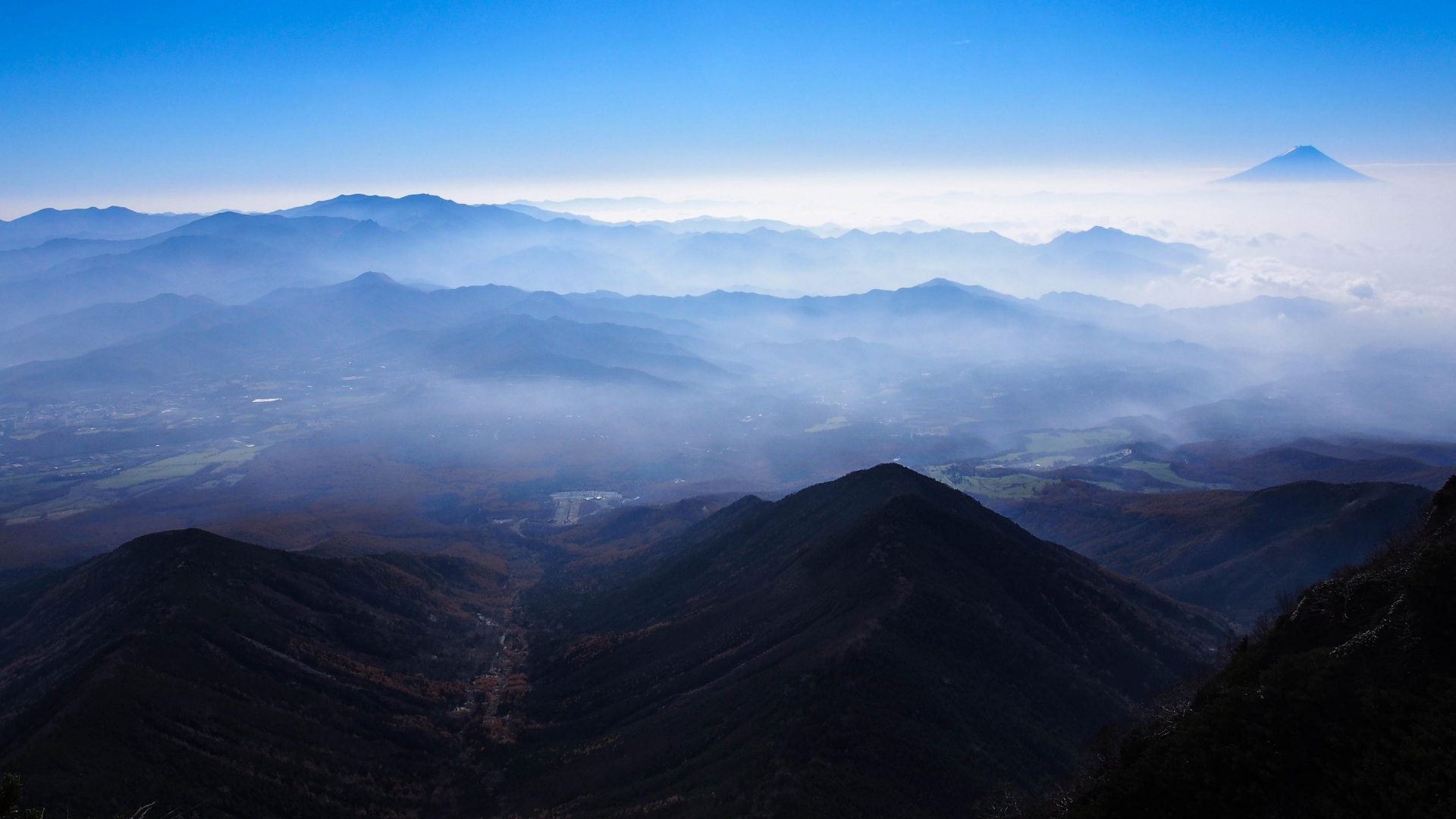 Обои гора Фудзи, горный хребет, гора, хребет, горный рельеф в разрешении 1920x1080