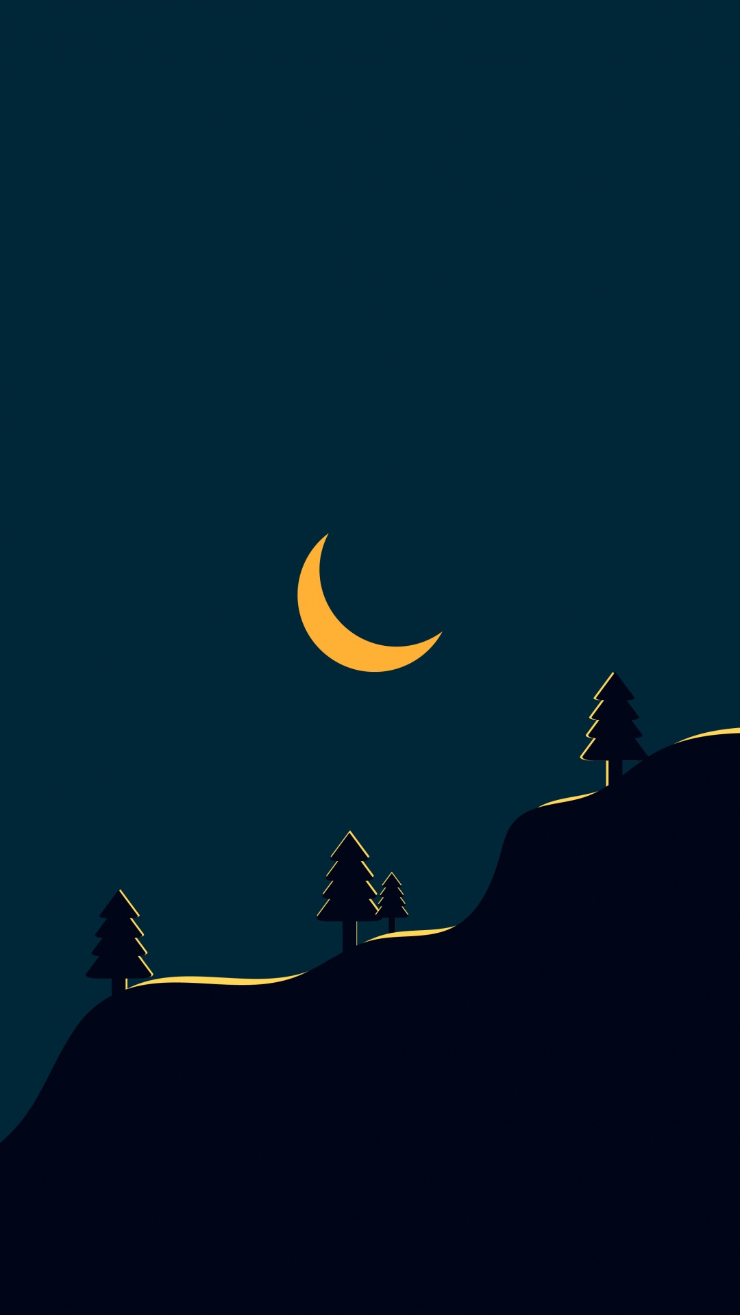 Обои полумесяц, лунное затмение, луна, атмосфера, астрономический объект в разрешении 1080x1920