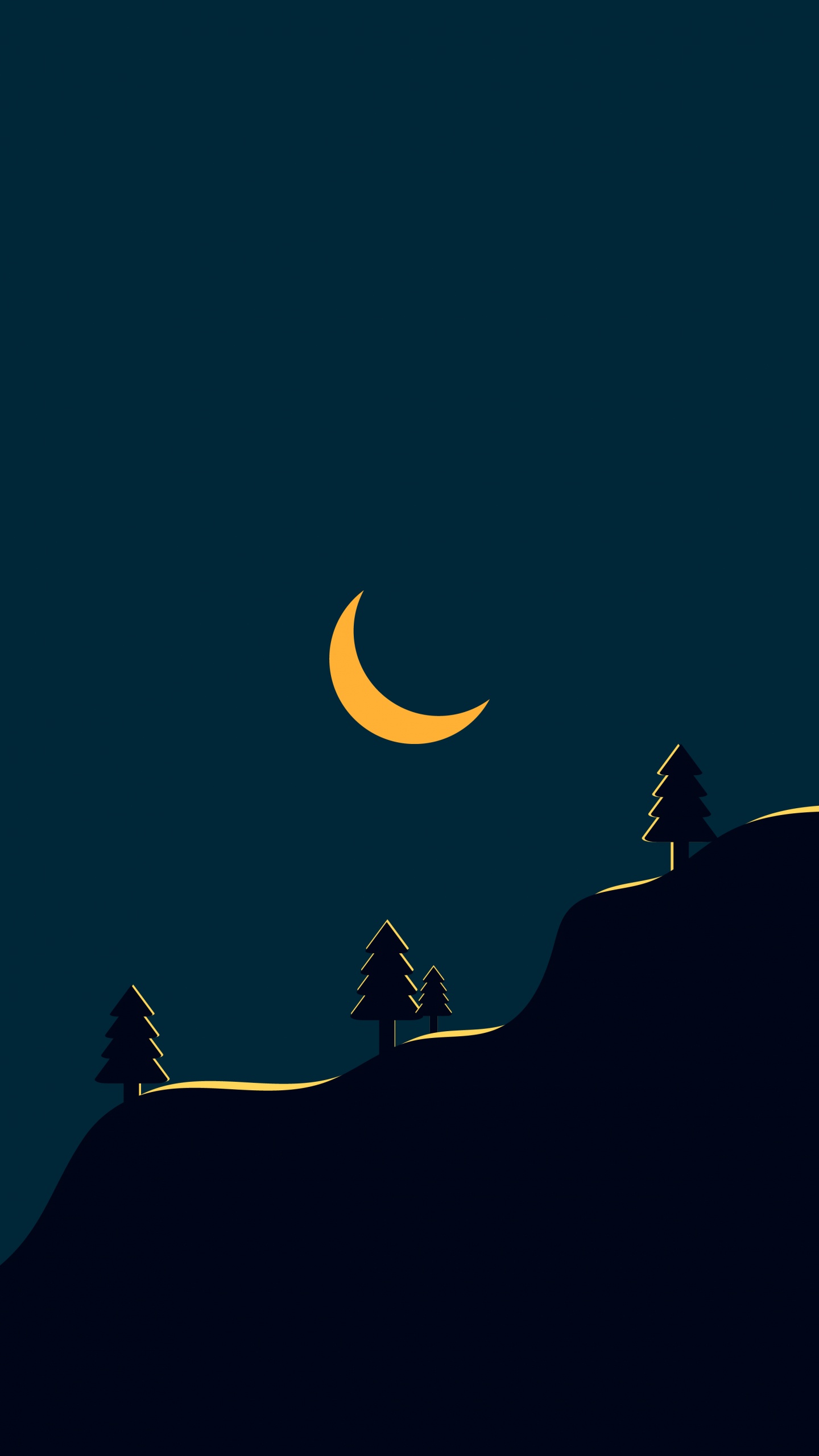 Обои полумесяц, лунное затмение, луна, атмосфера, астрономический объект в разрешении 1440x2560