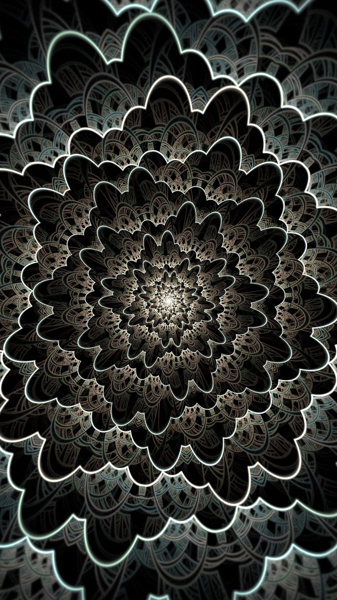 Обои бостонский музей изящных искусств, фрактальное искусство, свет, природа, черный в разрешении 1080x1920