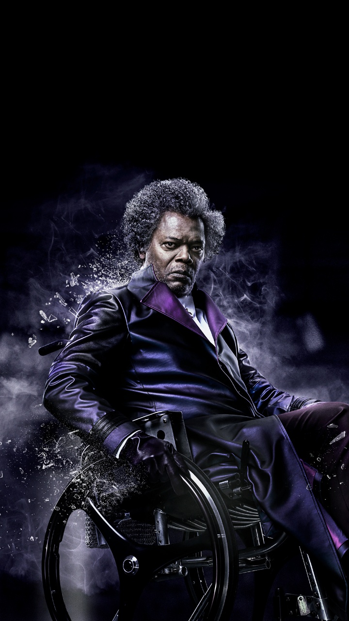 Обои Брюс Уиллис, стекло, Элайджа Прайс, Дэвид Данн, черный в разрешении 720x1280