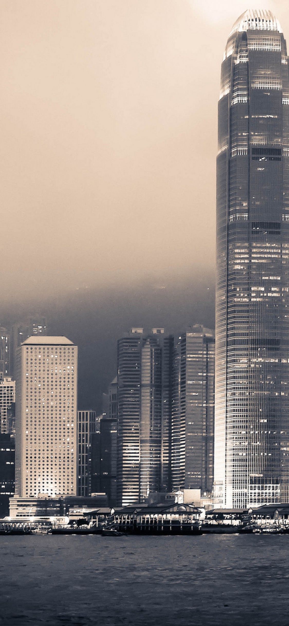 Обои городской пейзаж, небоскреб, город, метрополия, линия горизонта в разрешении 1125x2436