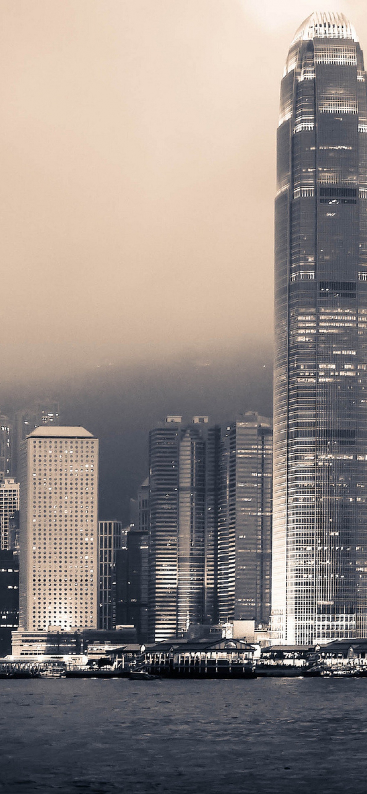 Обои городской пейзаж, небоскреб, город, метрополия, линия горизонта в разрешении 1242x2688