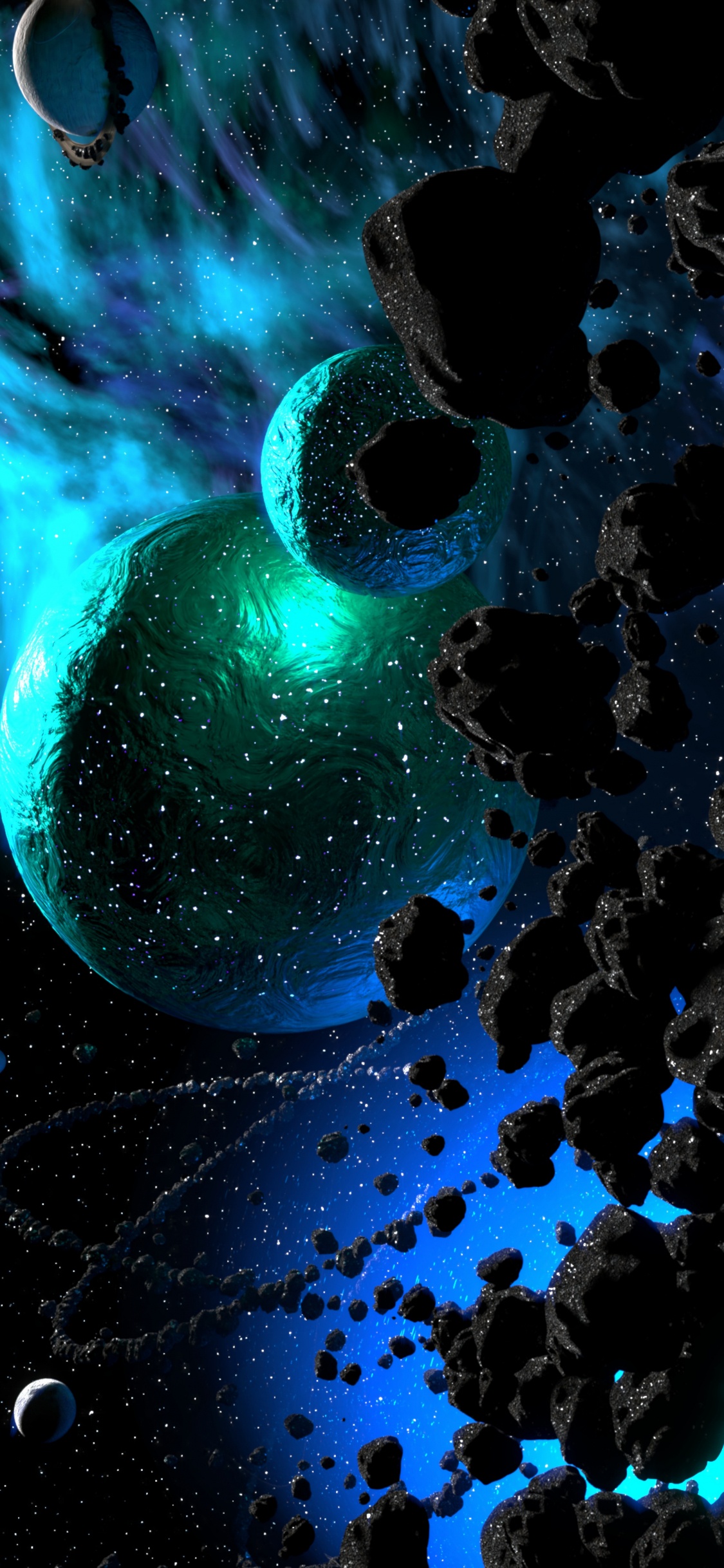 Обои атмосфера, синий, вода, астрономический объект, космос в разрешении 1125x2436