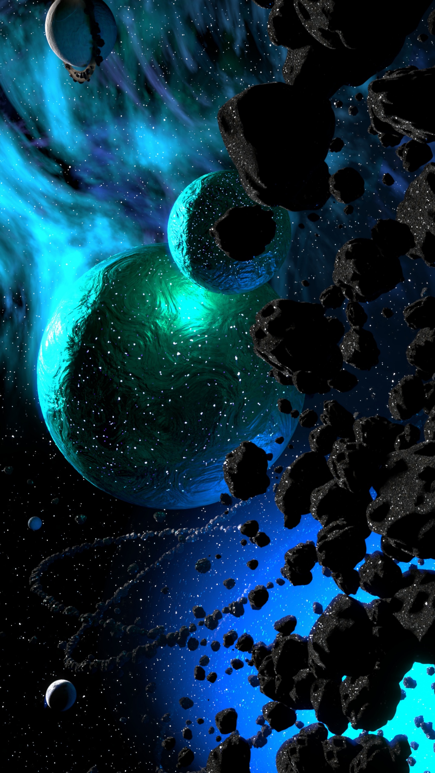 Обои атмосфера, синий, вода, астрономический объект, космос в разрешении 1440x2560