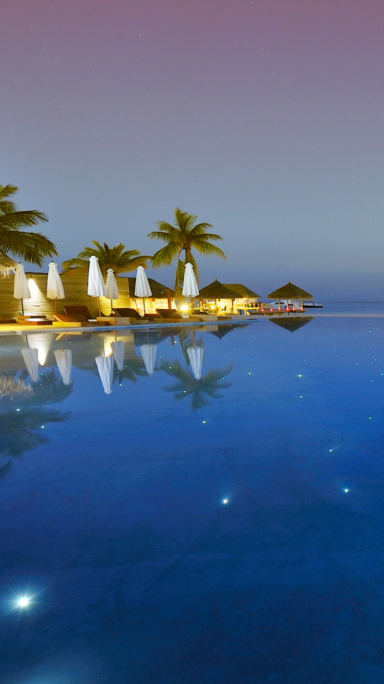 Обои Велассару Мальдивы, прибежище, пляж, Остров, море в разрешении 750x1334