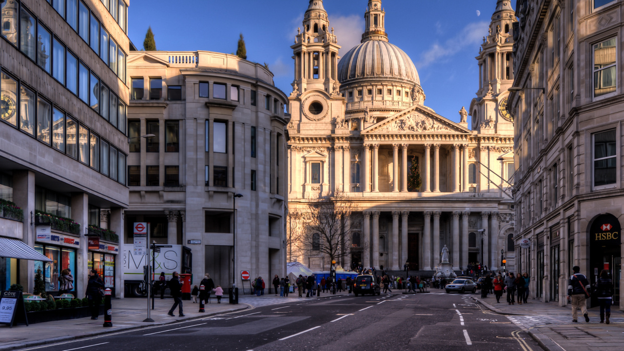 Обои Собор Святого Павла, собор, ориентир, город, здание в разрешении 1280x720