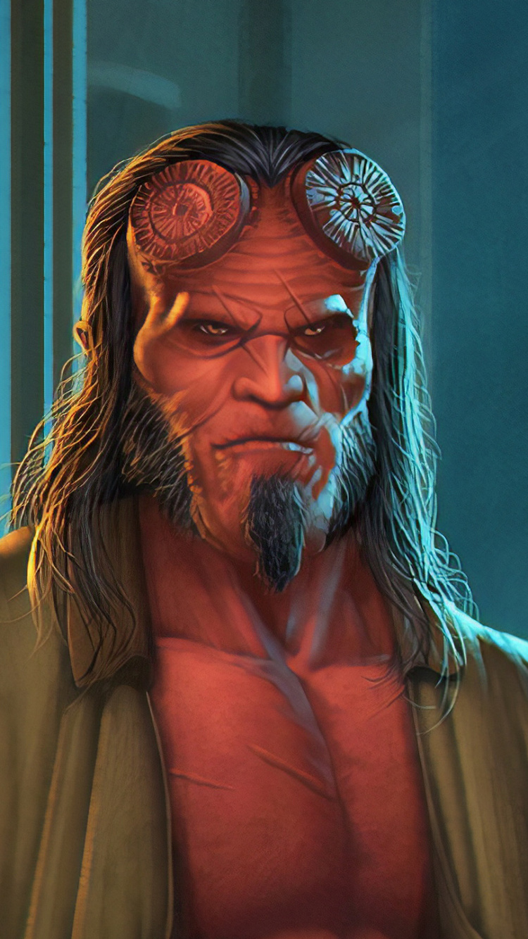 Обои хеллбой, комикс, комиксы, арт, волосы на лице в разрешении 750x1334