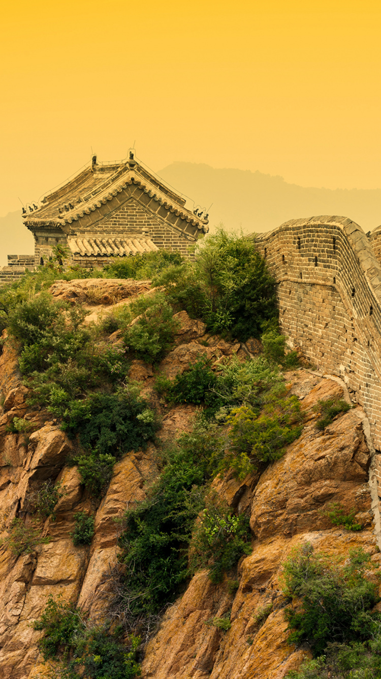 Обои великая Китайская стена, стена, ориентир, фортификация, историческое место в разрешении 750x1334