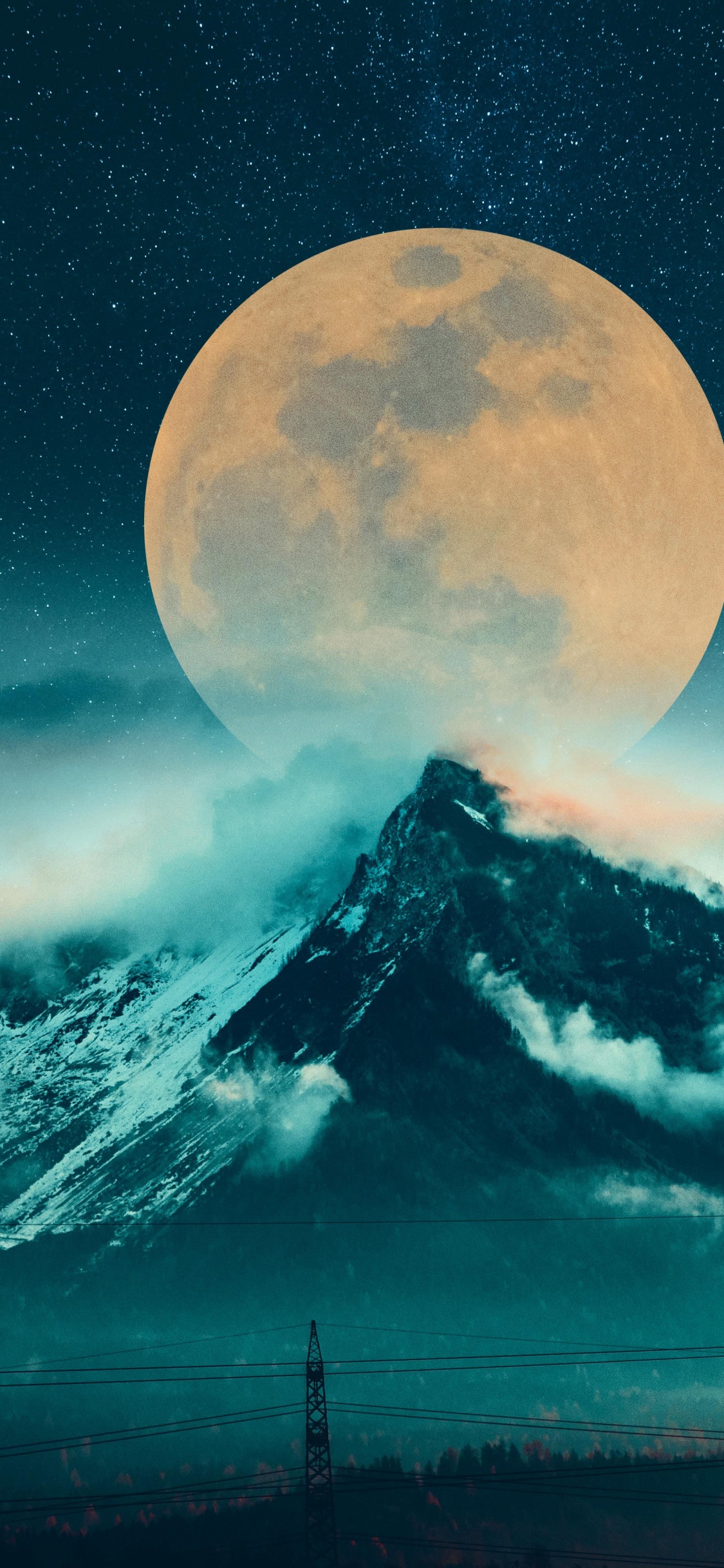 Обои луна, атмосфера, мир, свет, природный ландшафт в разрешении 1125x2436