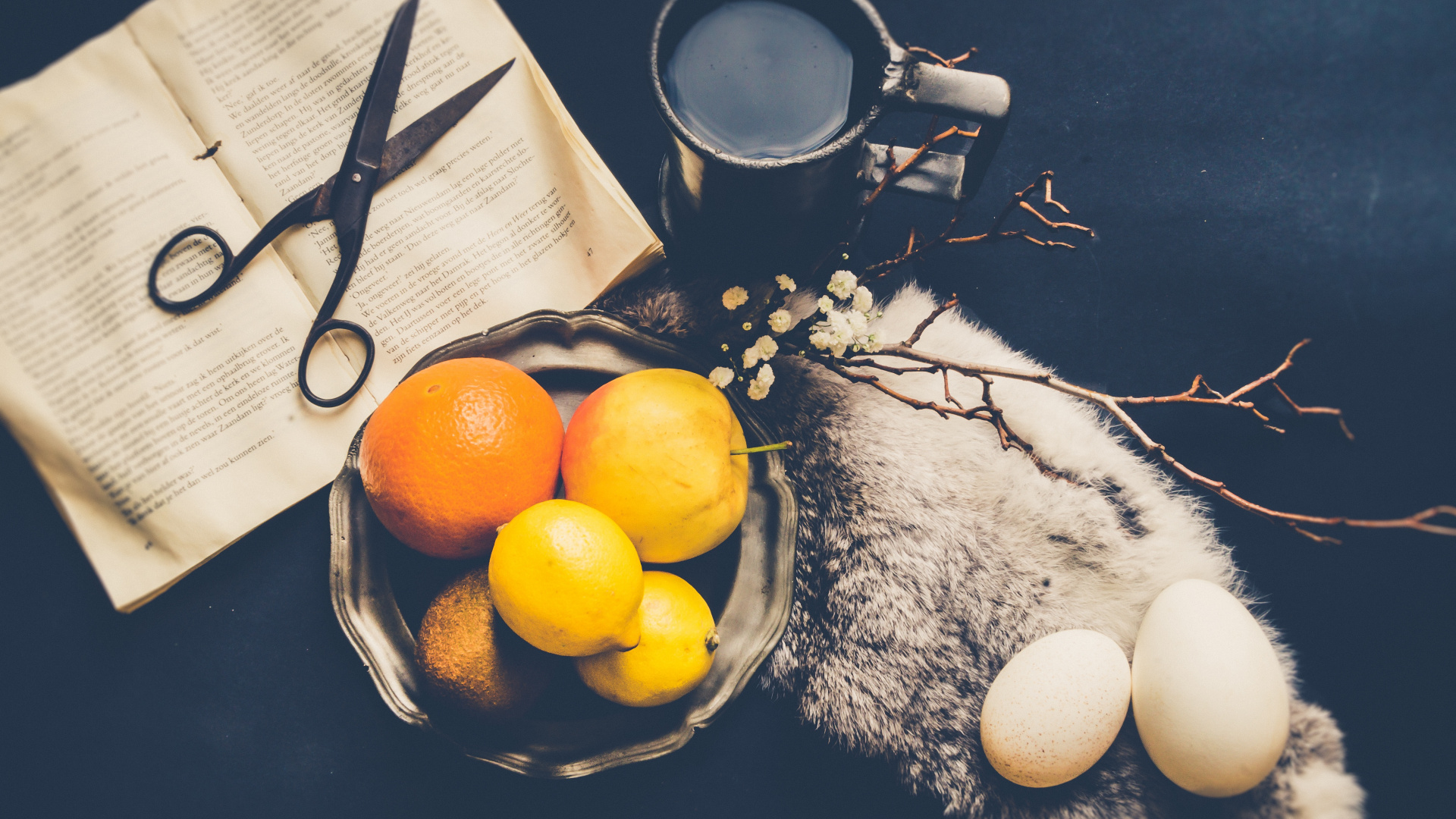 Обои фрукты, пища, натюрморт, Лимонный, цитрус в разрешении 1920x1080