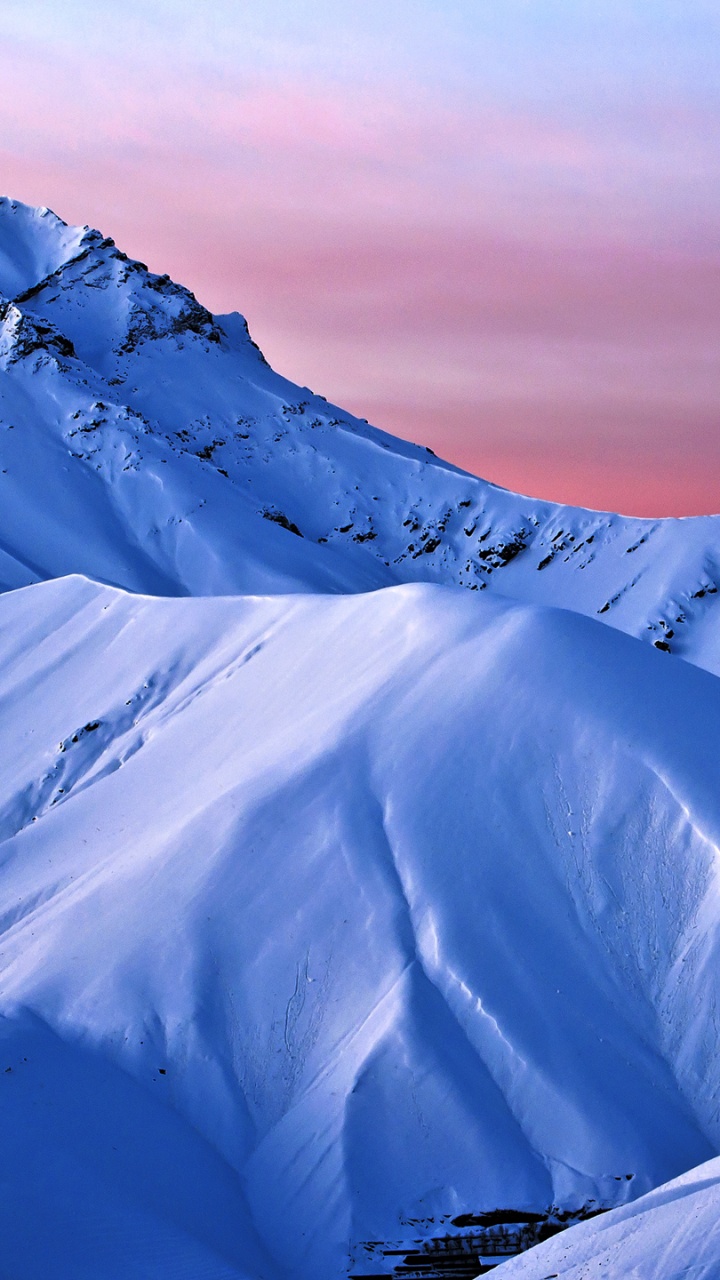 Обои природа, горный рельеф, гора, горный хребет, снег в разрешении 720x1280