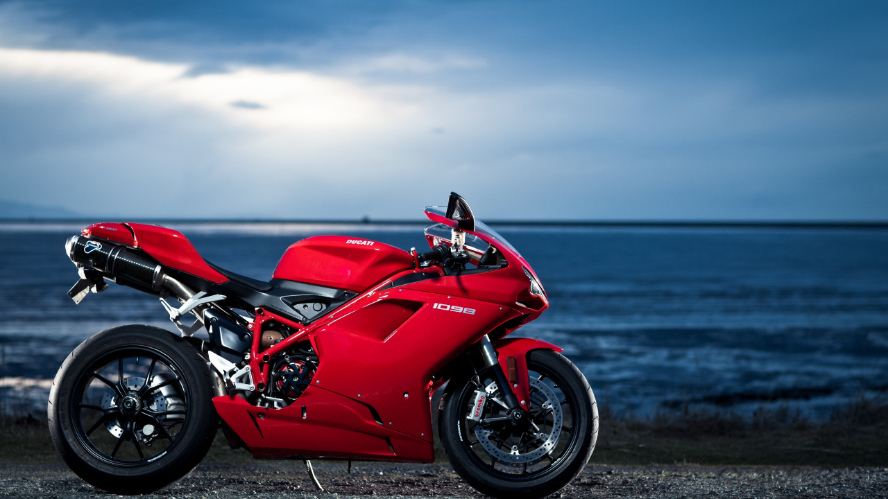 Обои дукати 1098, ducati, мотоцикл, красный цвет, авто в разрешении 1280x720
