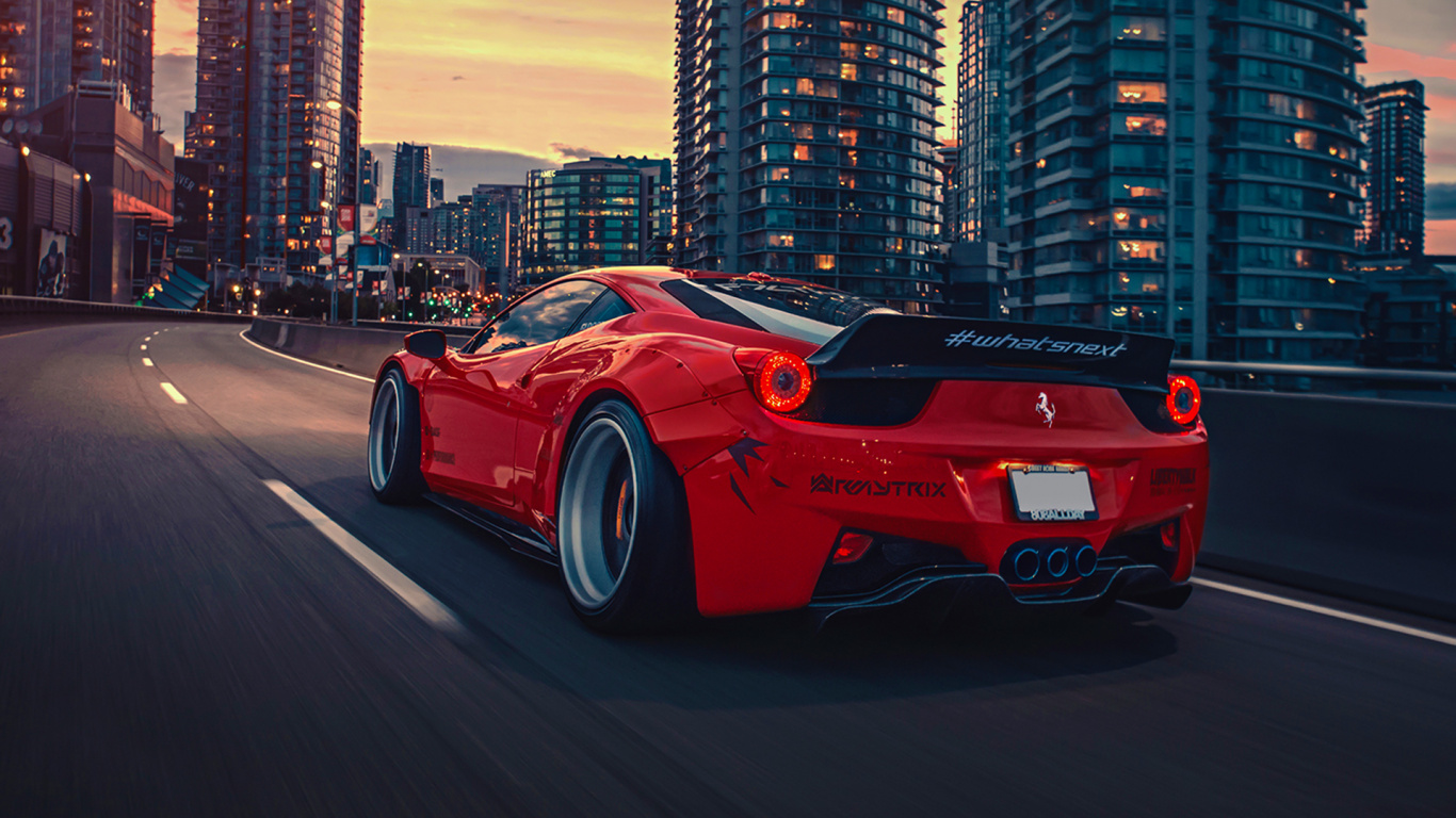 Обои спорткар, Феррари 458, laferrari, суперкар, красный цвет в разрешении 1366x768