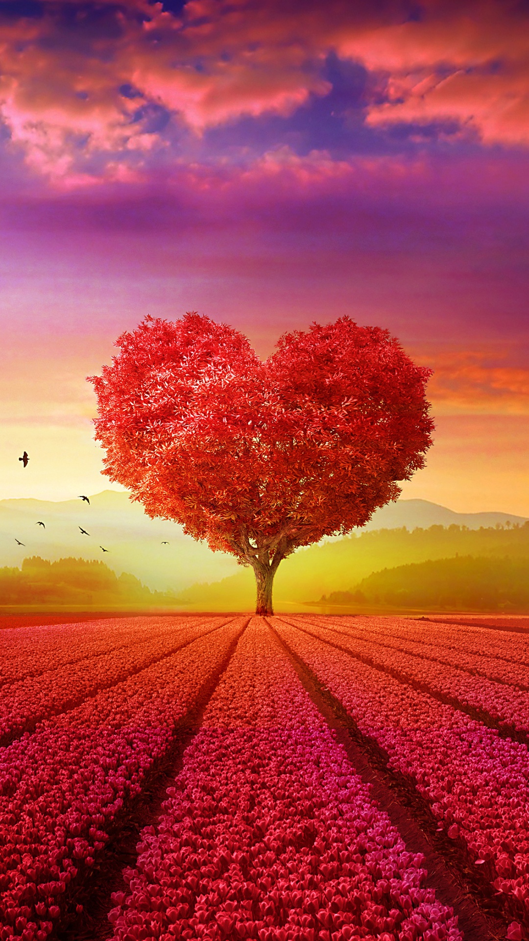 Обои красивое сердце любовь, сердце, арт, красавица, красота в разрешении 1080x1920