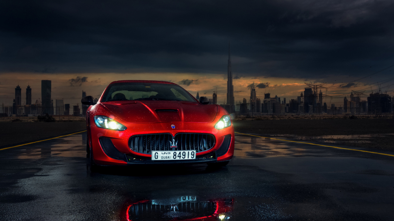 Обои Мазерати, maserati quattroporte, суперкар, красный цвет, моторный транспорт в разрешении 1366x768