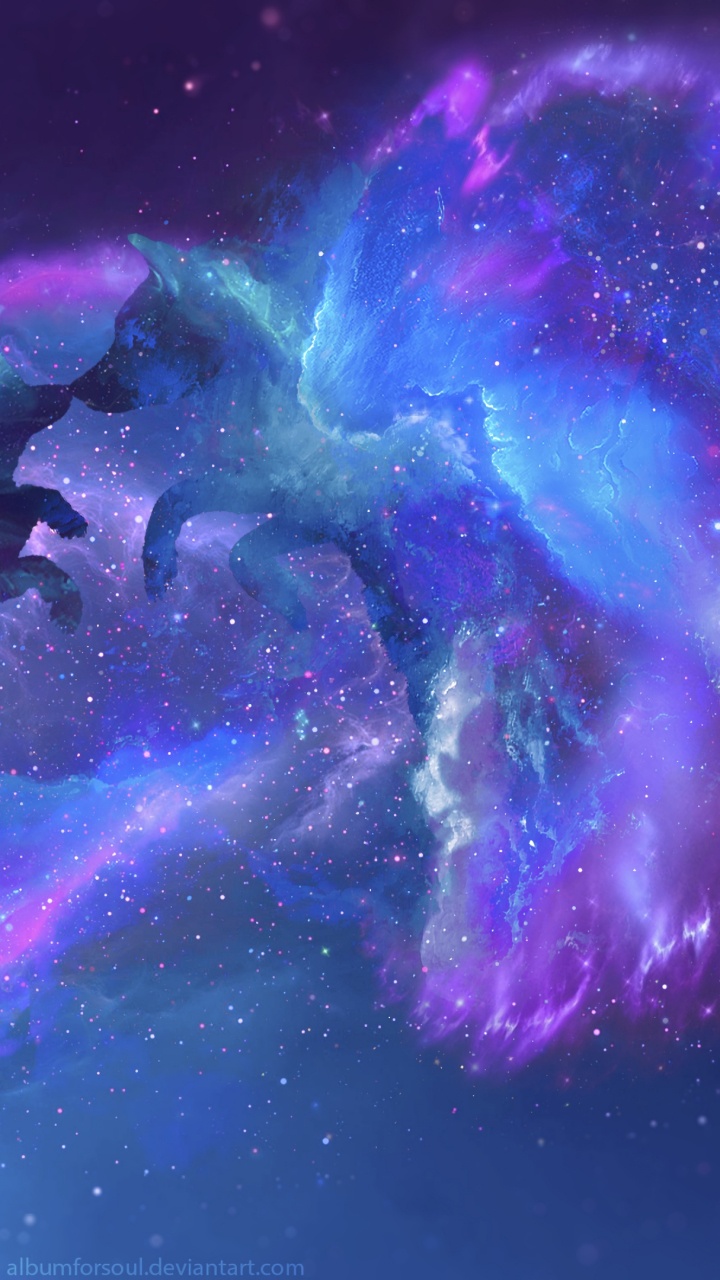 Обои пурпур, Фиолетовый, атмосфера, туманность, космос в разрешении 720x1280