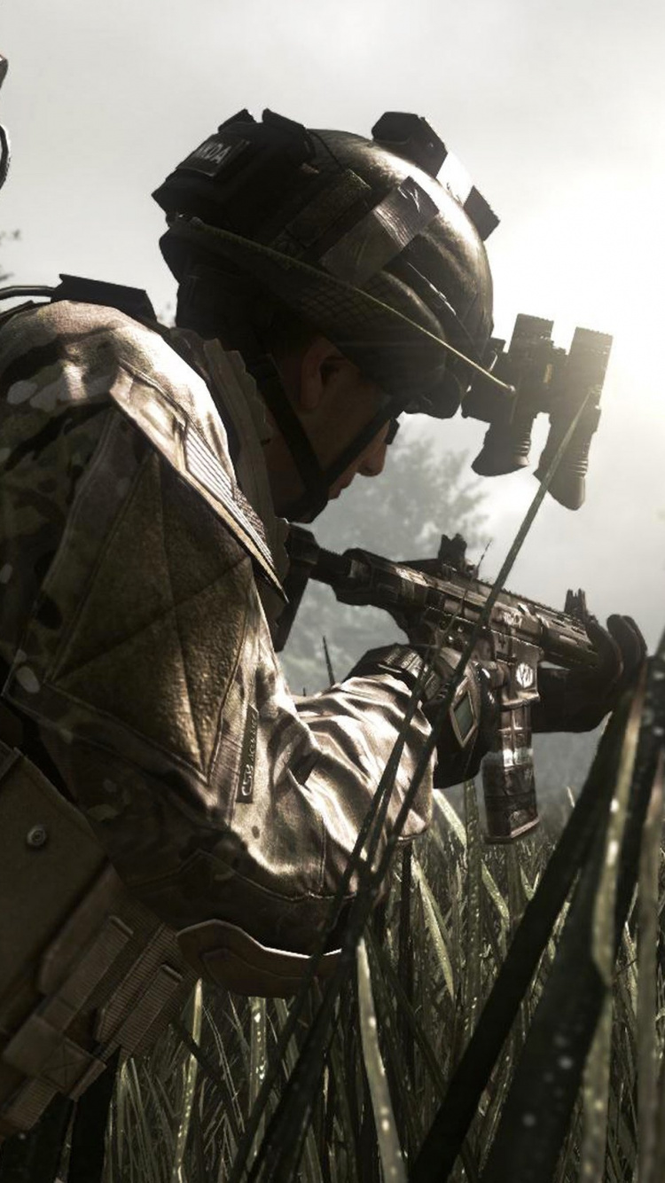 Обои call of duty ghosts, activision, playstation 4, playstation 3, солдат в разрешении 750x1334
