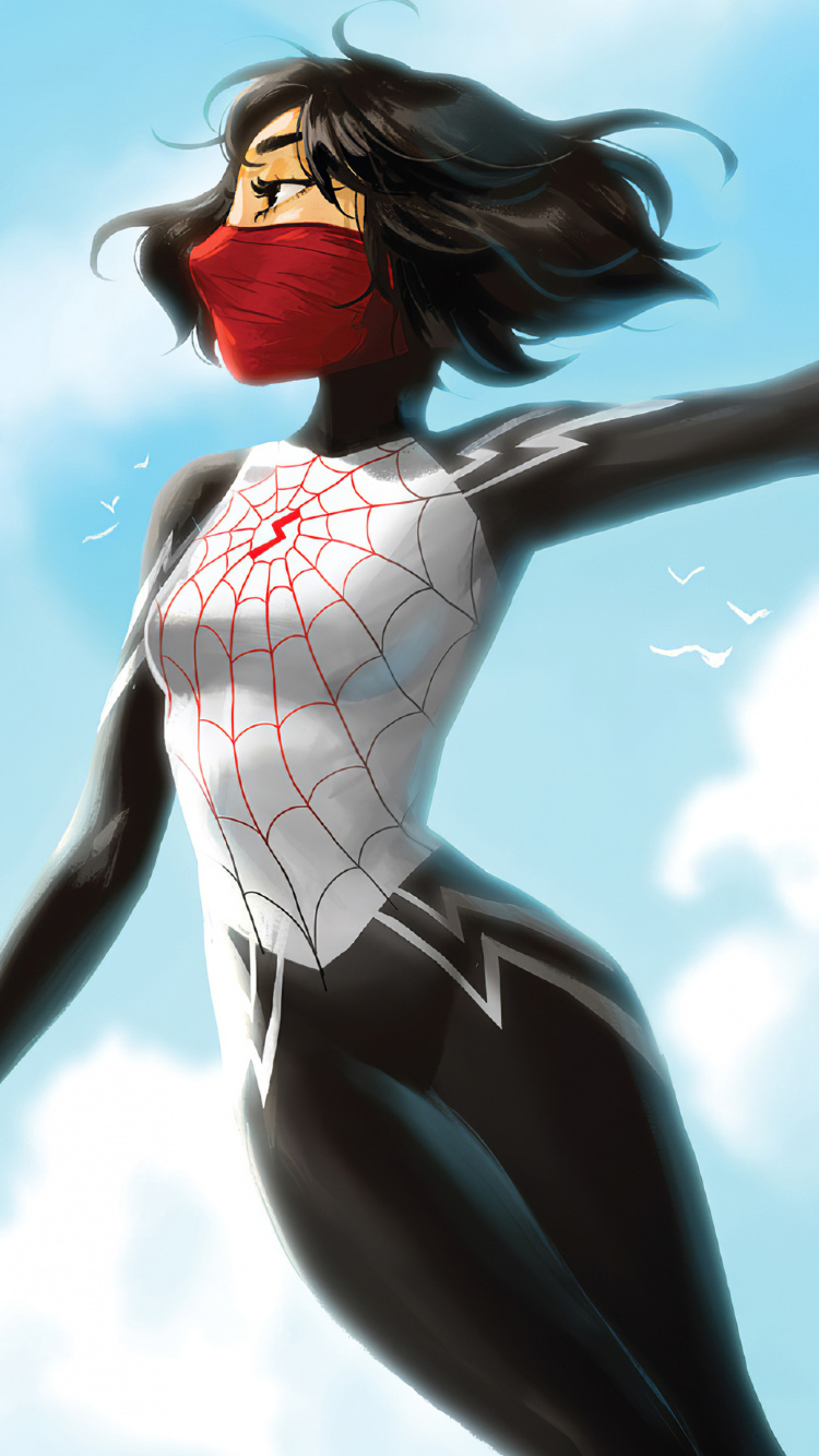 Обои человек-паук, шелк, Шелк Объем 3 Заговор Клон, супергерой, комиксы Марвел в разрешении 750x1334