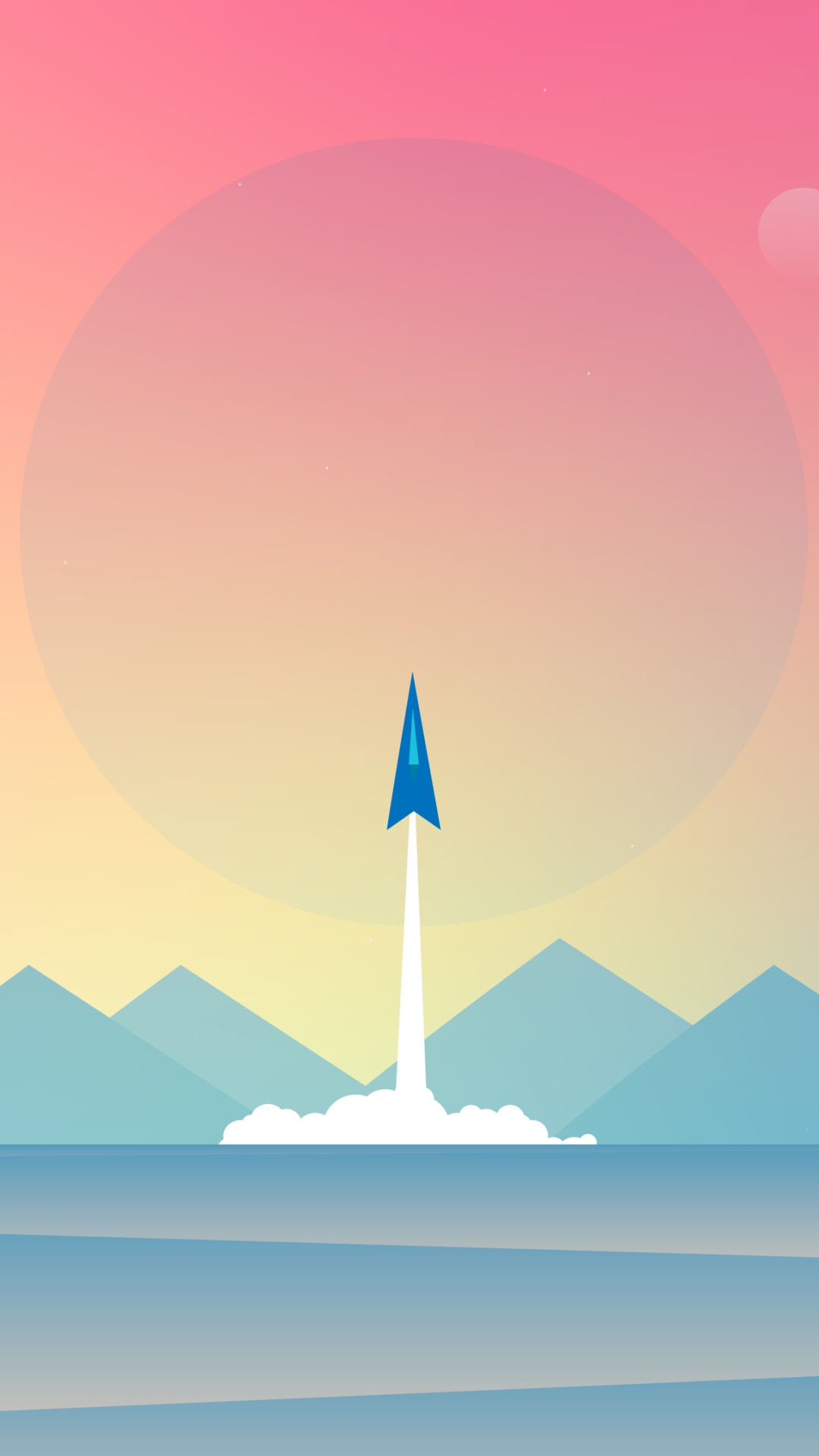 Обои ракета, атмосфера, пейзаж, красочность, горизонт в разрешении 1080x1920