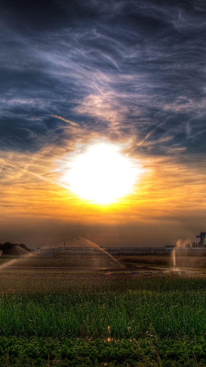 Обои облако, горизонт, утро, сельский район, атмосфера в разрешении 720x1280