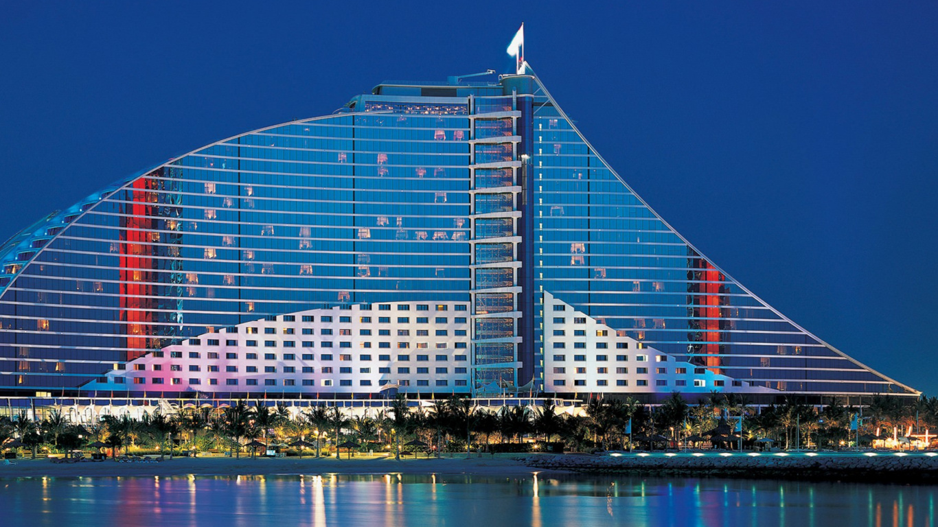 Обои Джумейра Бич отель, пляж Джумейра, Джумейра, прибежище, ориентир в разрешении 1366x768