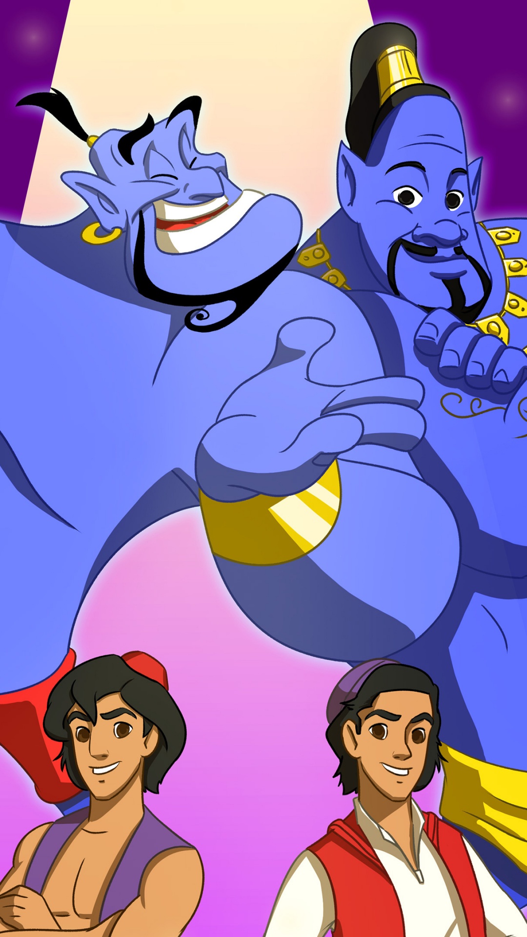 Обои Аладдин, Уилл Смит, мультик, мультфильм, иллюстрация в разрешении 1080x1920