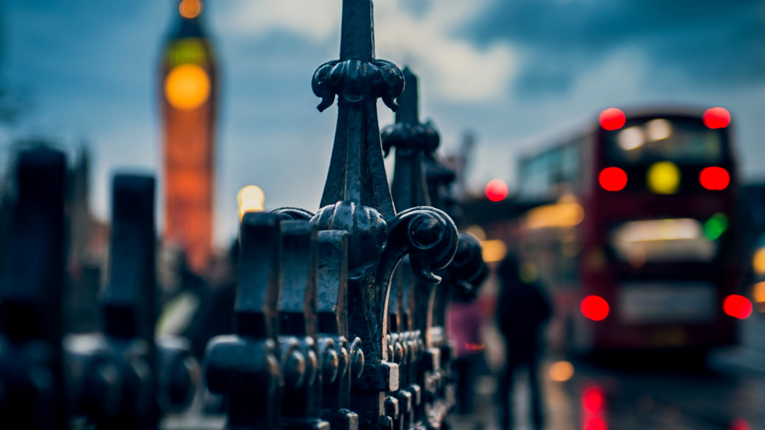 Обои Биг Бен, город, ночь, вечер, отражение в разрешении 2560x1440