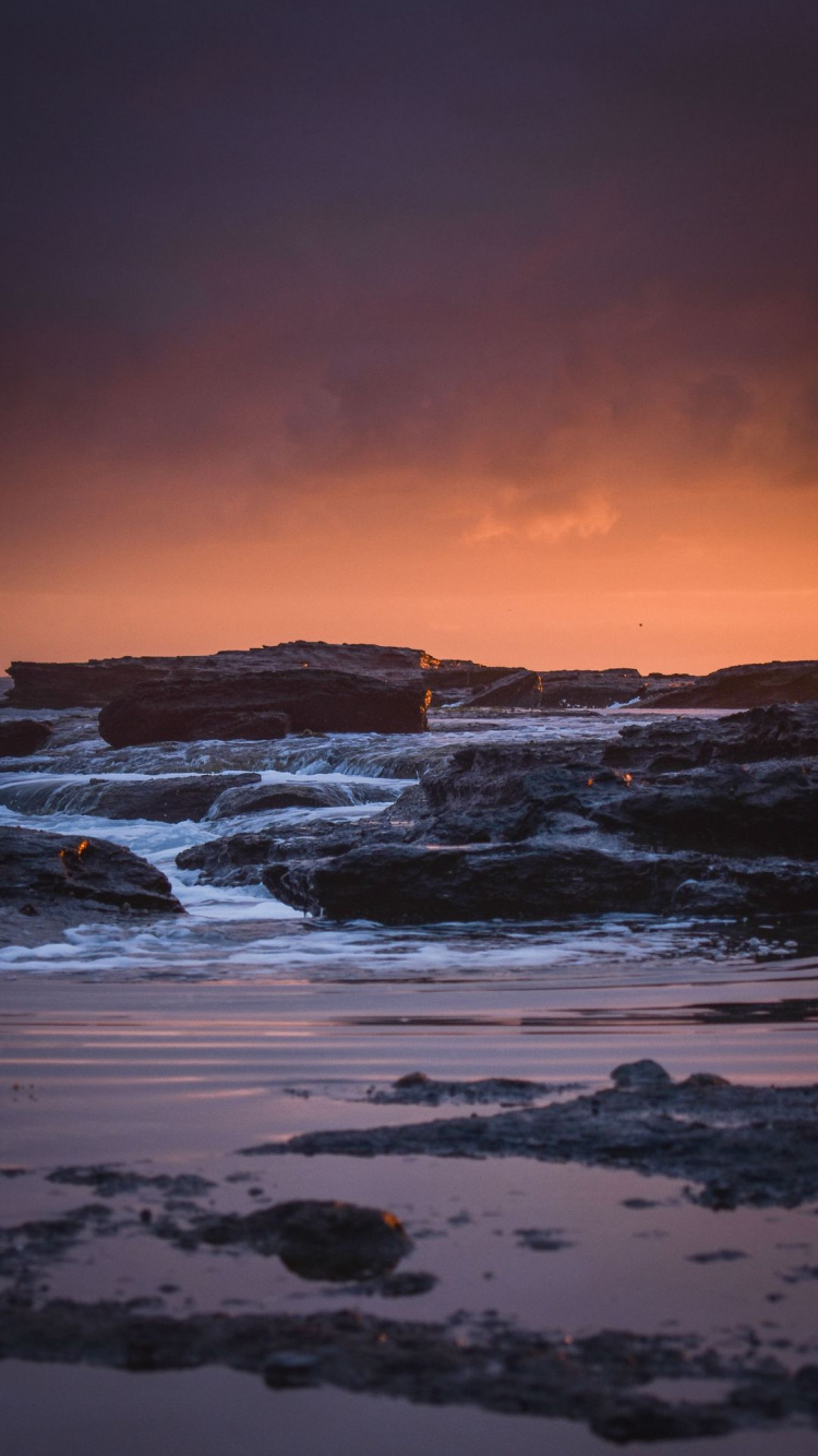 Обои море, океан, никон д3400, закат, пиксель в разрешении 750x1334