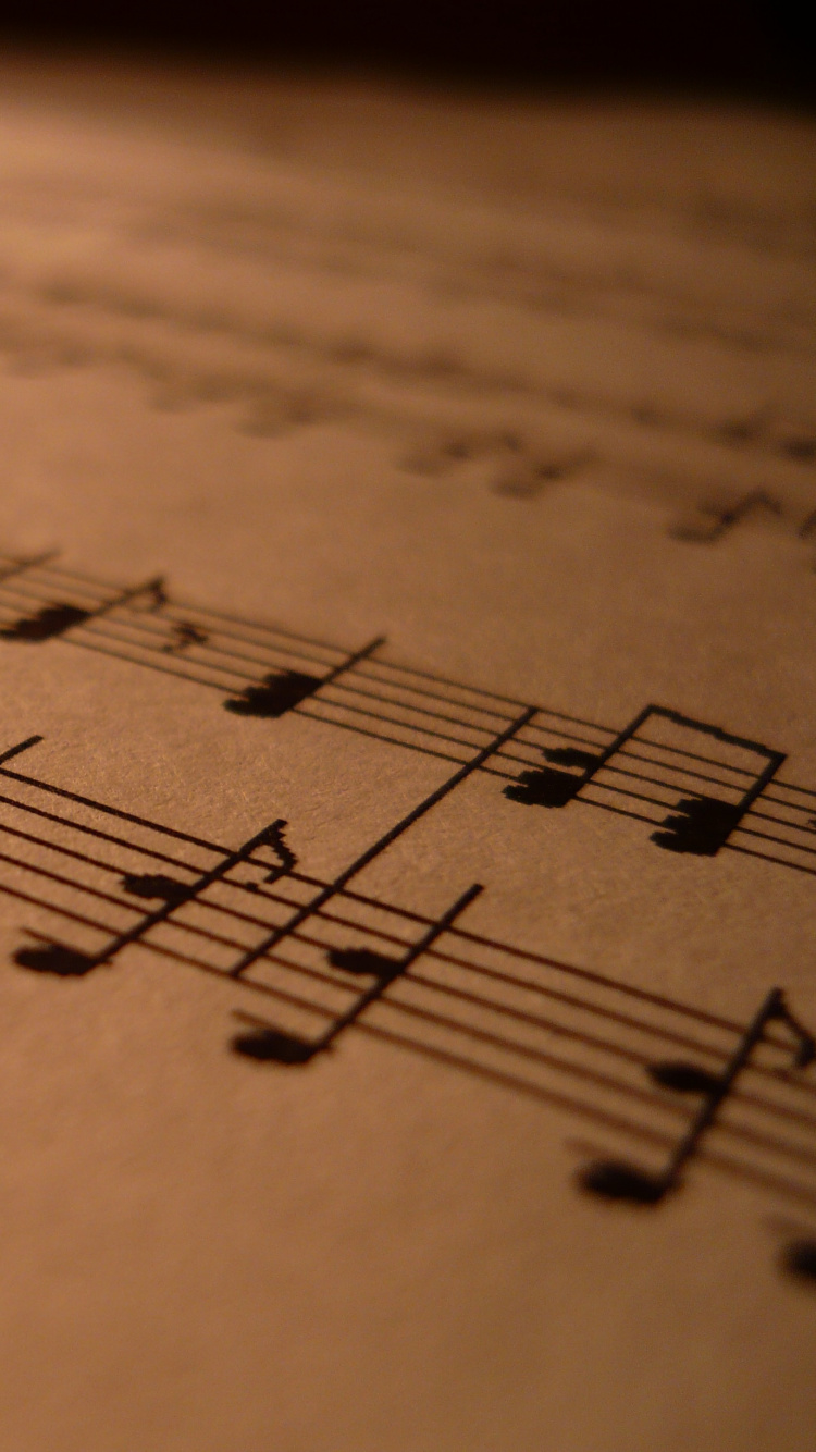 Обои ноты, музыкальная нота, музыка, текст, почерк в разрешении 750x1334