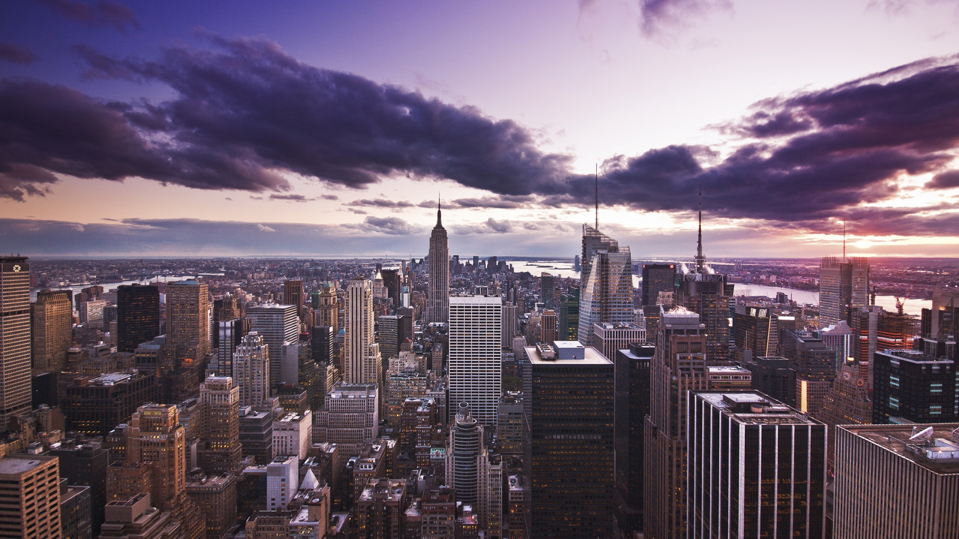 Обои Нью-Йорк, городской пейзаж, город, метрополия, городской район в разрешении 1920x1080