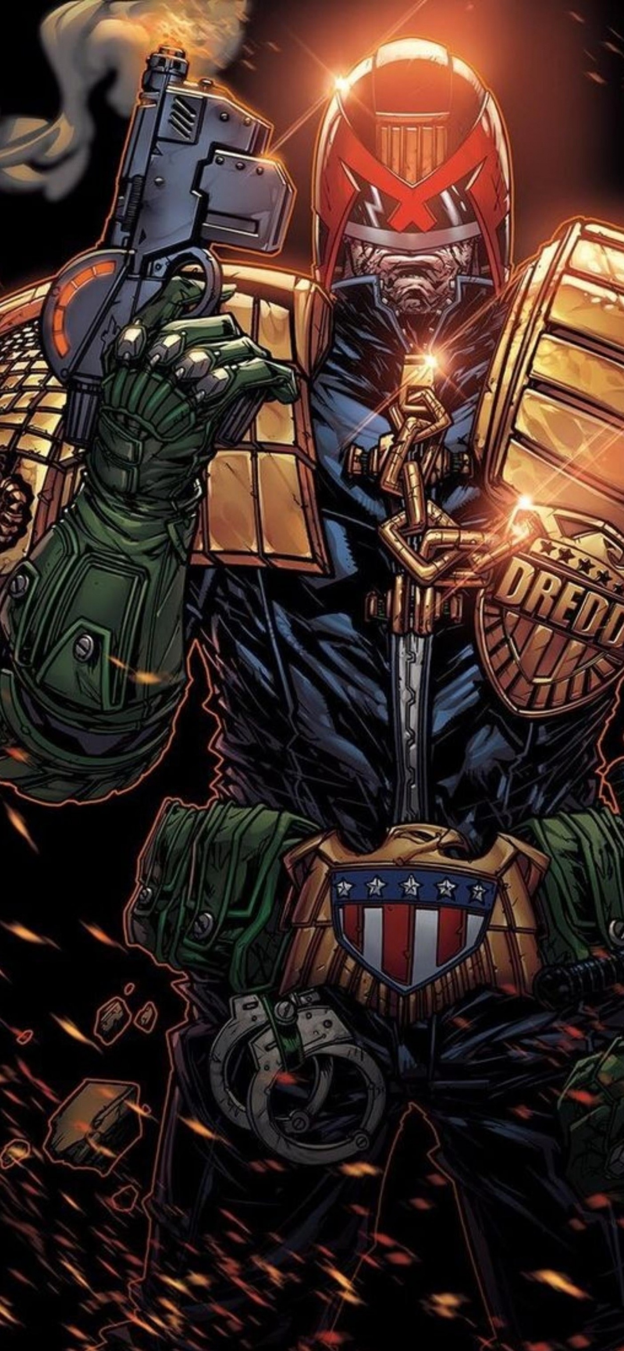 Обои судья Дредд, судья дредд обложка, судья дредд лжесвидетель 1, судья дредд лжесвидетель 3, 2000 г. в разрешении 1242x2688