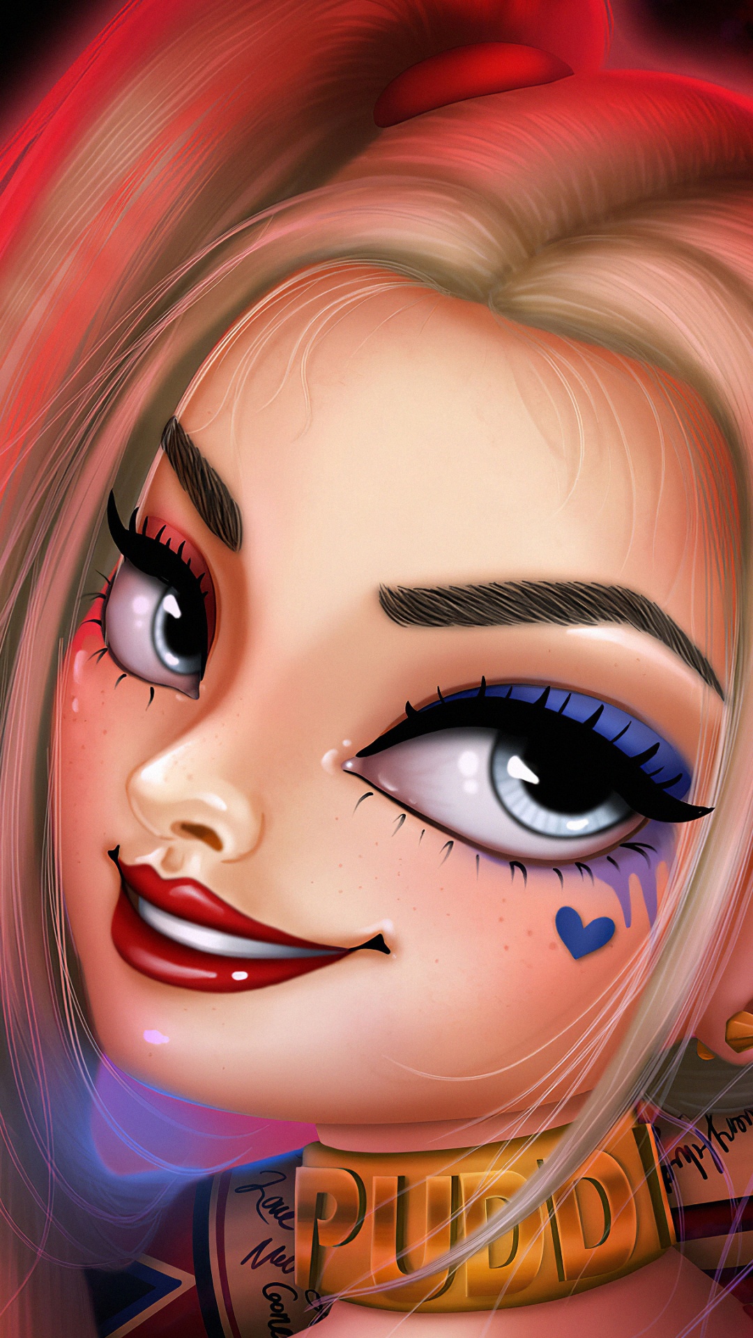 Обои Харли Квинн, мультик, мультфильм, кукла, глаз в разрешении 1080x1920