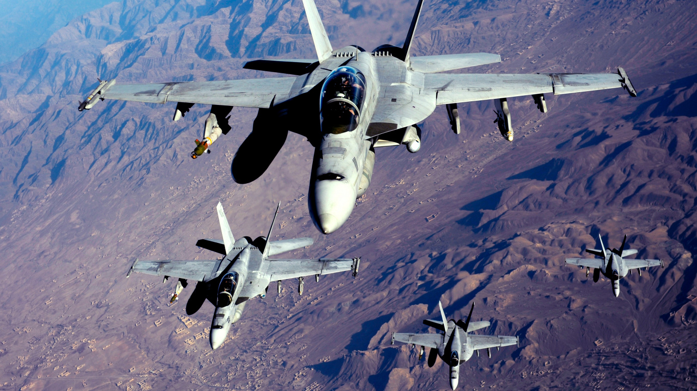 Обои Боинг Ф-18Е F супер Хорнет, военно морской флот США, самолеты, самолет, военный самолет в разрешении 1366x768