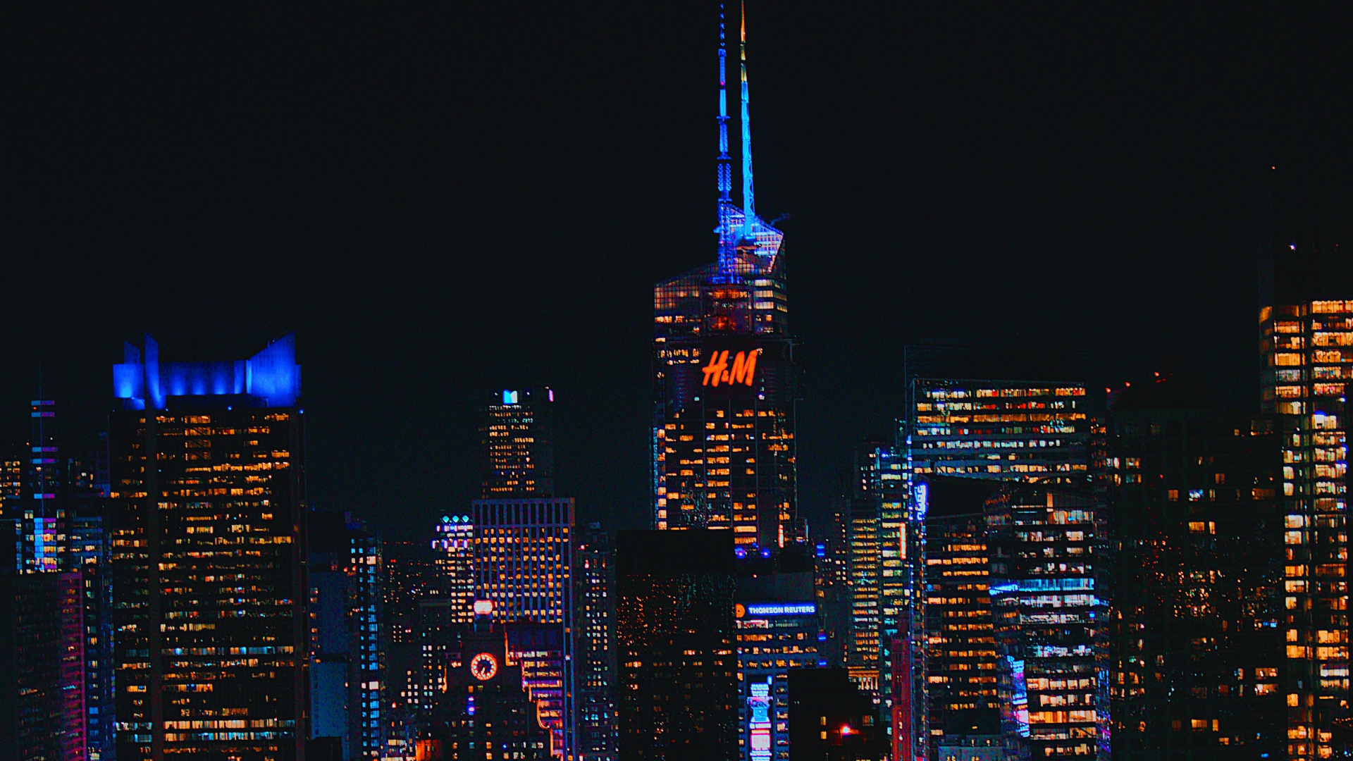 Обои Париж, город, ночь, городской пейзаж, метрополия в разрешении 1920x1080