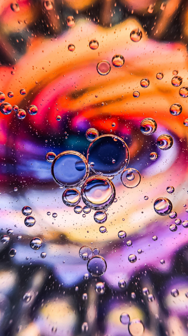 Обои вода, арт, графика, красочность, жидкий в разрешении 750x1334